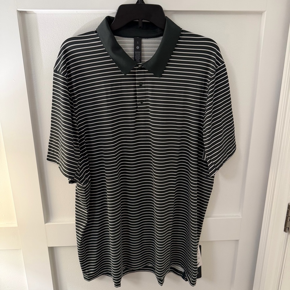 NWT Lululemon Men’s XL Golf Sport Polo Green Striped